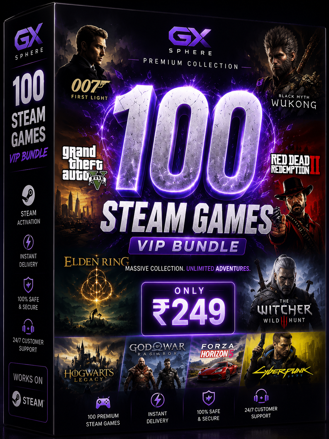 GameX Sphere 100 Steam Games VIP Bundle