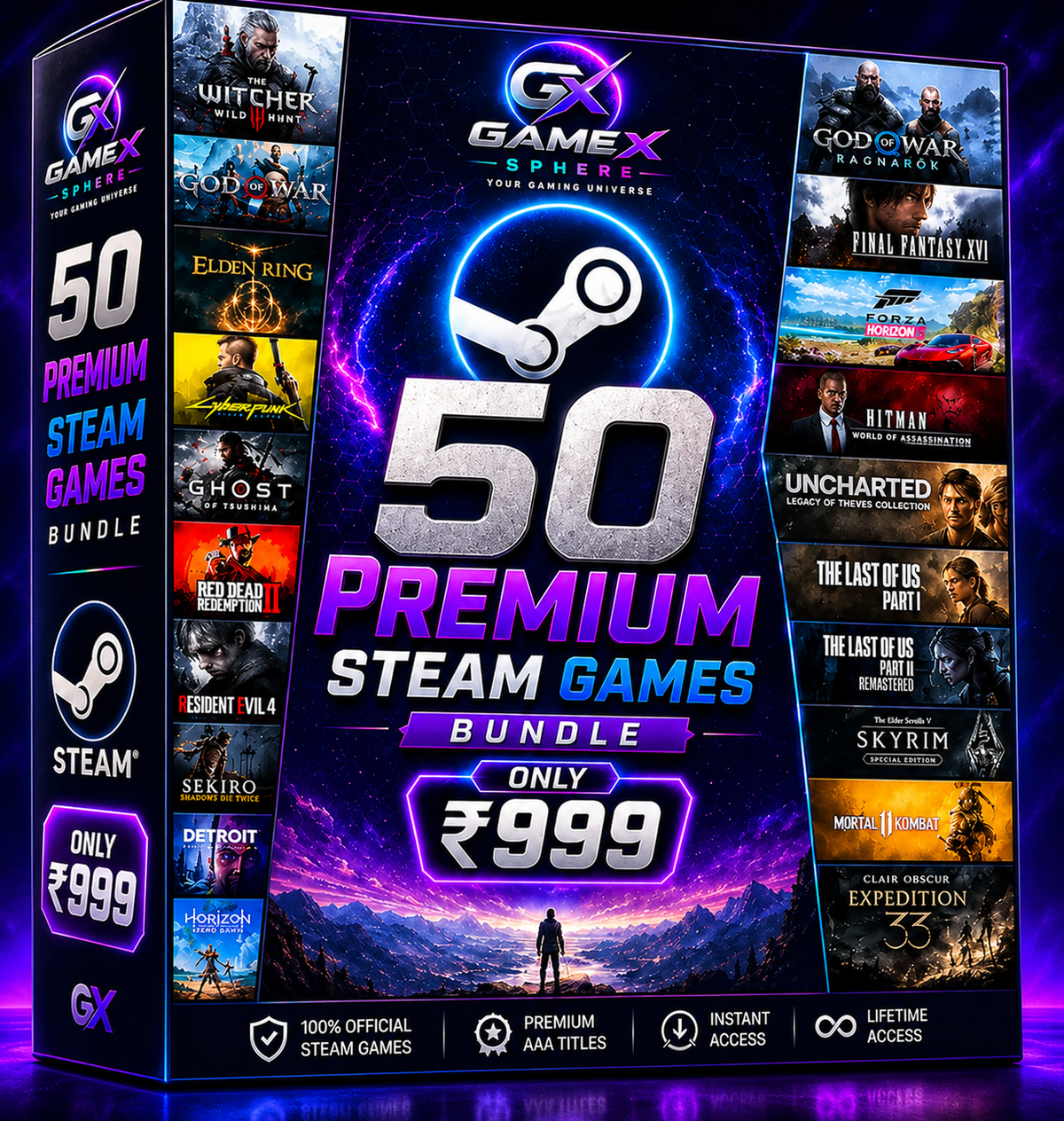 GameX Sphere 50 Premium Steam Games Mega Bundle